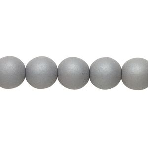 Bead, coated glass, opaque neon titanium, 10mm round. Sold per 7-inch strand, approximately 15 beads.