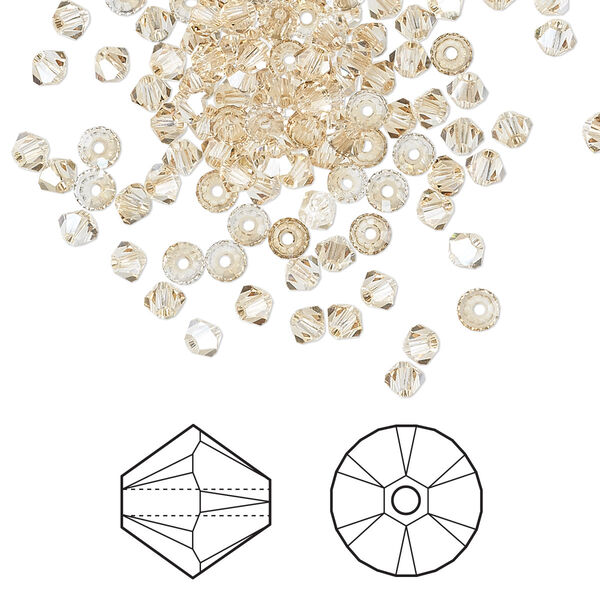 Bead 1440pk crystal golden shadow, Swarovski® 3mm XILION bicone 5328 image number 0