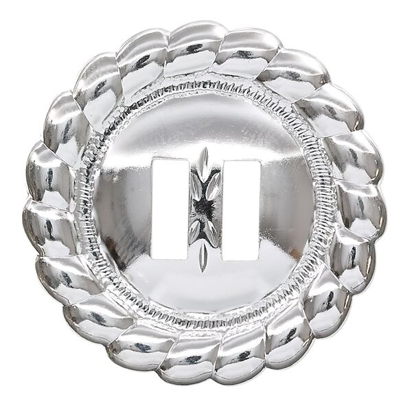 Slide, silver-plated steel, 39mm round. Sold per pkg of 10. image number 0