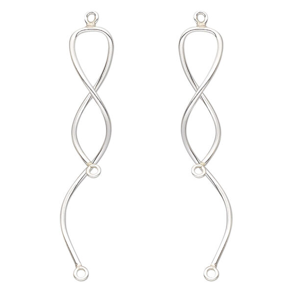 Focal, sterling silver-filled, 41mm double swirl with 2 loops. Sold per pkg of 2. image number 0
