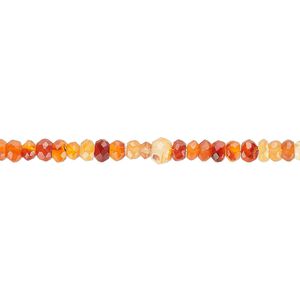 Carnelian 1pkg1, hand-cut faceted rondelle bead 15.5-16 inch 3x2mm