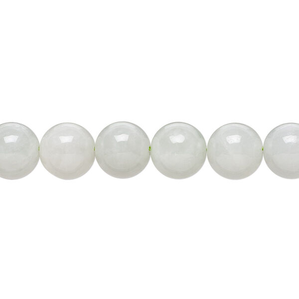 Jadeite 1pkg1, hand-cut round bead natural B grade, 8 inch 8mm image number 0