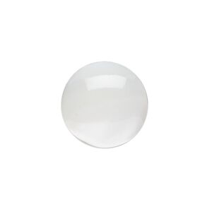 Cabochon, mother-of-pearl shell (bleached), white, 18mm calibrated round, Mohs hardness 3-1/2. Sold individually.