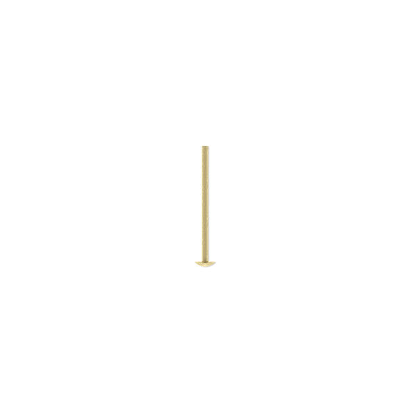 Head pin, antique gold-plated brass, 1/2 inches, 21 gauge. Sold per pkg of 100. image number 0