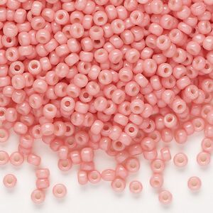 Seed bead, Miyuki, glass, pkg/250g, #8 rocaille, Duracoat® opaque outside dyed lychee (RR-4463).