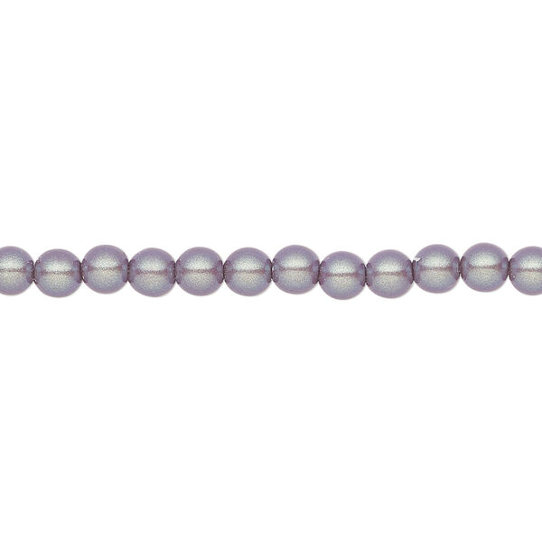 Pearl 600pk pearlescent violet, Preciosa Czech crystal 4mm round image number 0