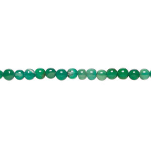 Green onyx 1pkg1, hand-cut round bead, 13 inch 3-4mm