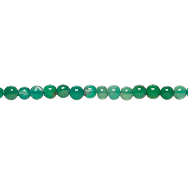 Green onyx 1pkg1, hand-cut round bead, 13 inch 3-4mm image number 0