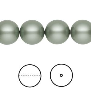Pearl 100pk powder green, Swarovski® 12mm round 5810
