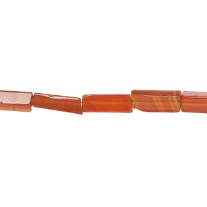 Red agate 1pkg1, square tube bead, 15 inch 10x4mm-11x5mm