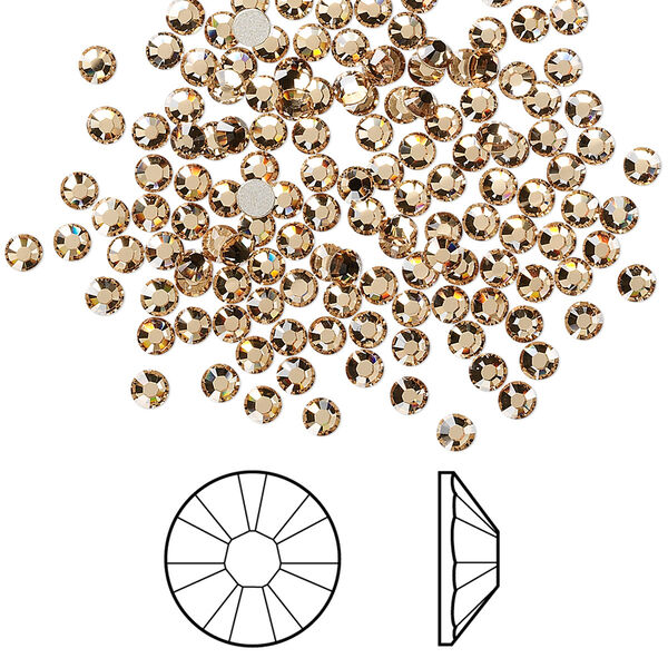 Flat back 144pk light Colorado topaz foil back, Crystal Passions® 2.5-2.7mm rose round SS9 2058 image number 0