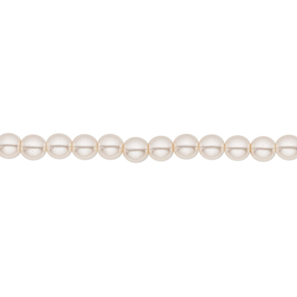 Bead, Czech pearl-coated glass druk, opaque pale pink, 4mm round. Sold per 15-1/2" to 16" strand. image number 0
