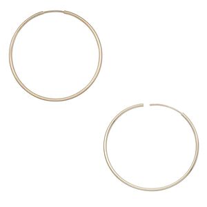 Earring hoop 1pkg2 14Kt gold-filled, 38mm round / endless loop, 1 pair