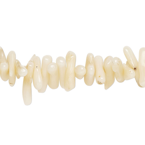 Bamboo coral 1pkg1, cupolini bead, 15 inch cream 9x2mm-16x4mm image number 0