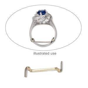 Ring guard, 12Kt gold-filled, small, fits 2.5mm wide shanks. Sold per pkg of 2.