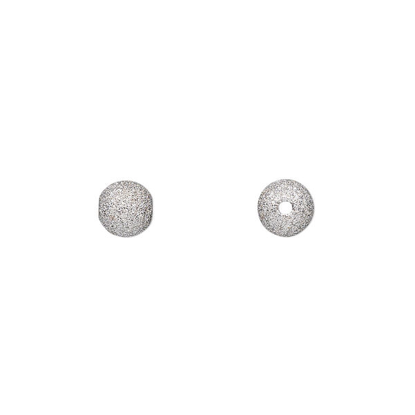 Bead, 14KtW white gold, 6mm laser round. Sold individually. image number 0
