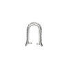 Bail, ice-pick, antiqued sterling silver, 16x8mm beaded shield with dots and braids, 12mm grip length. Sold individually. image number 1