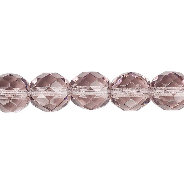 Bead, Czech fire-polished glass, lavender, 10mm faceted round. Sold per pkg of 600 (1/2 mass). image number 0