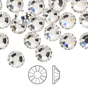 Flat back 12pk crystal foil back, Preciosa MAXIMA Czech crystal hotfix rhinestone 8.41-8.67mm chaton rose round SS40