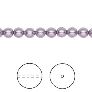 Pearl 100pk light amethyst pearl, Crystal Passions® 5mm round 5810