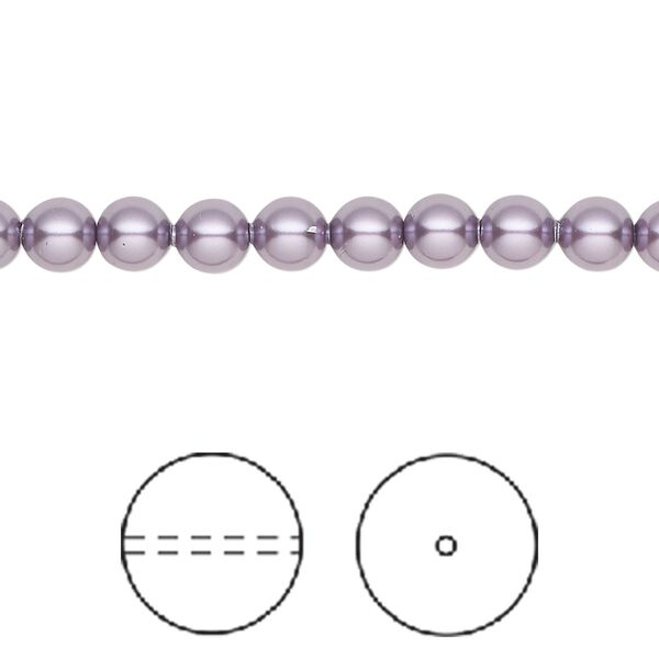 Pearl 100pk light amethyst pearl, Crystal Passions® 5mm round 5810 image number 0
