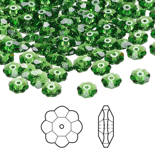 Margarita flower 144pk fern green, Crystal Passions® 6x2mm 3700 image number 0