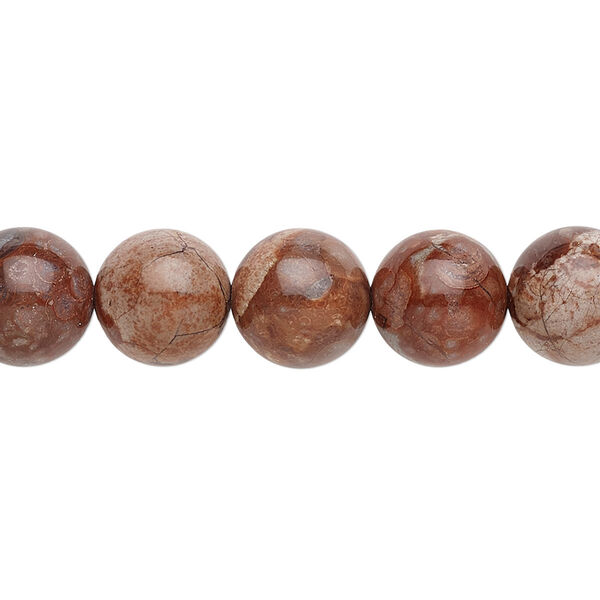 Pomegranate jasper 1pkg1, round bead natural B grade, 15.5-16 inch 10mm image number 0