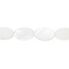 Mother-of-pearl shell 1pkg1, flat oval bead 15 inch ivory 13x8mm image number 0