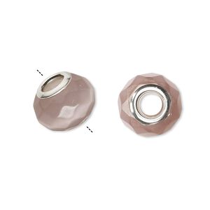 Bead, Dione®, cat's eye glass (fiber optic glass) and silver-plated brass grommets, purple, 13x10mm-14x10mm faceted rondelle. Sold per pkg of 4.
