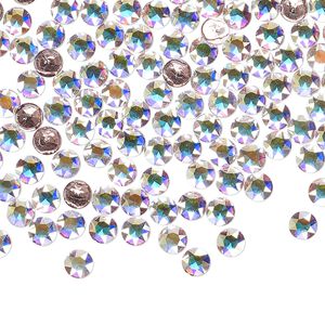 Round stone 1440pk crystal AB foil back, Swarovski® hotfix PP31 light round 1098