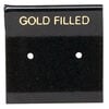 Earring card, flocked plastic, black and gold, 1x1-inch square with "GOLD FILLED." Sold per pkg of 100. image number 0