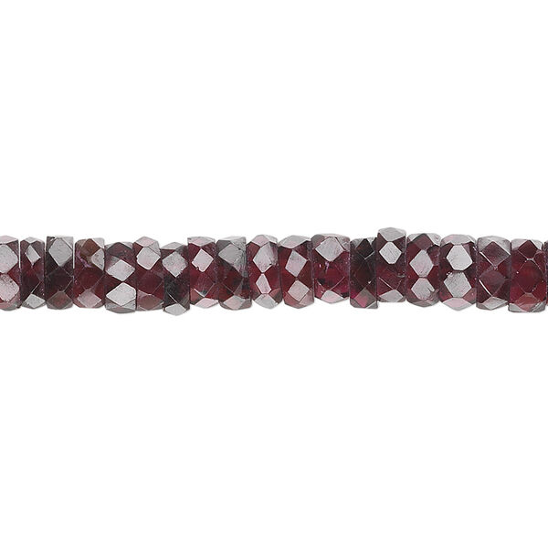 Garnet 1pkg1, hand-cut faceted rondelle bead 15.5-16 inch 5x2mm-6x3mm image number 0