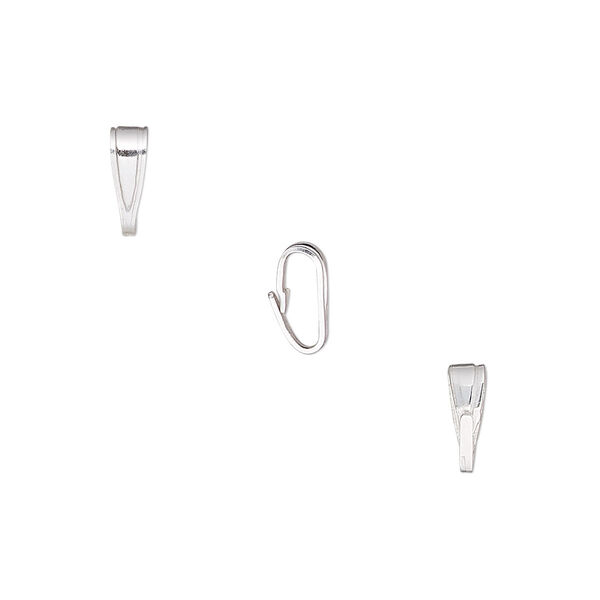 Bail, sterling silver-filled, 8x3mm snap-on, 7mm grip length. Sold per pkg of 20. image number 0