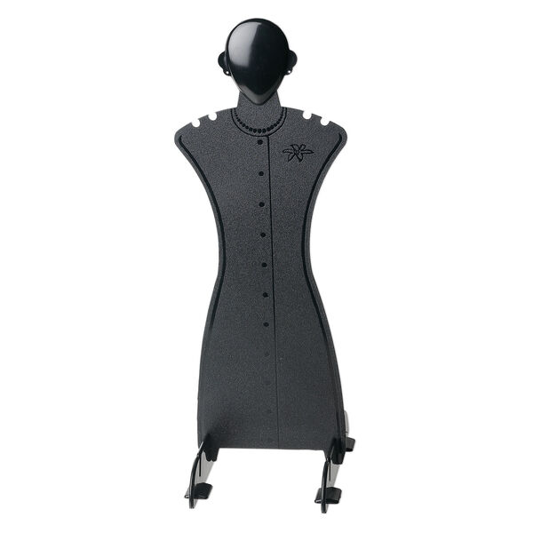 Display, necklace, acrylic, black and clear, 11-1/2 x 5 x 4 inches. Sold per pkg of 2. image number 1