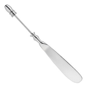 Butter knife, chrome-plated steel, 6-1/2 x 1/2 inch with secure twist-off end. Sold individually.