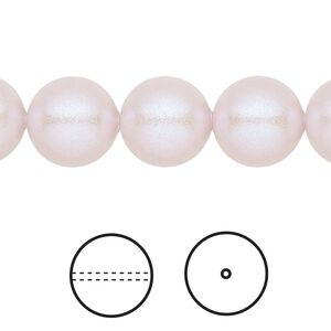 Pearl 100pk iridescent dreamy rose, Swarovski® 12mm round 5810