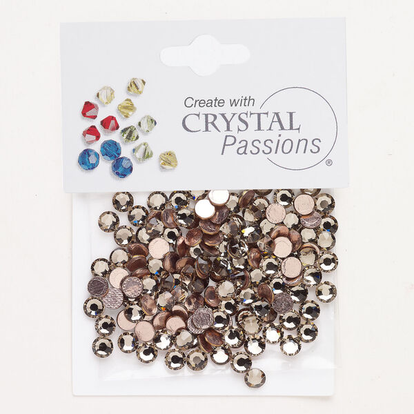 Flat back 1pkg144 greige foil back, Crystal Passions&reg; rhinestone 4.60-4.80mm hotfix round SS20 image number 0