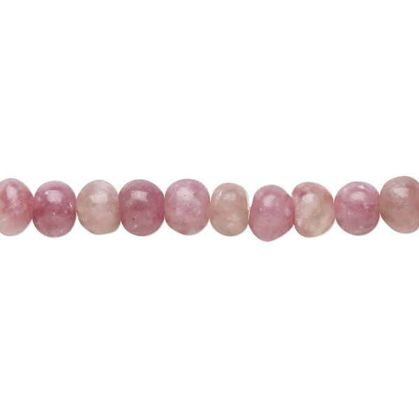 Bead, pink lepidolite (natural), 6x4mm rondelle, B grade, Mohs hardness 2-1/2 to 4. Sold per 8-inch strand, approximately 50 beads. image number 0
