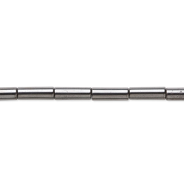 Bead, Hemalyke™ (man-made), magnetic, 9x3mm tube. Sold per 15-1/2" to 16" strand. image number 0