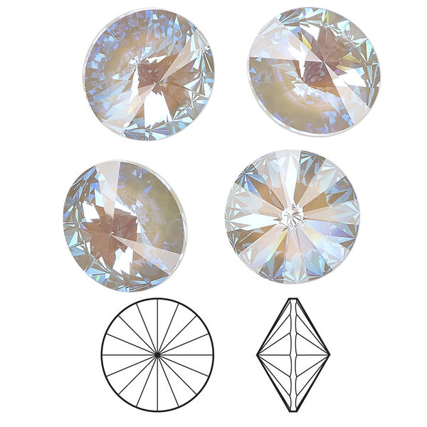 Chaton 4pk crystal serene gray DeLite, Crystal Passions® 14mm rivoli 1122 image number 0