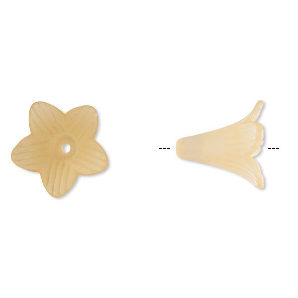 Component, acrylic, frosted orange, 22x22mm flower. Sold per pkg of 25. image number 0
