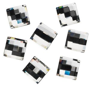 Flat back 6pk crystal foil back, Crystal Passions® 10mm chessboard 2493