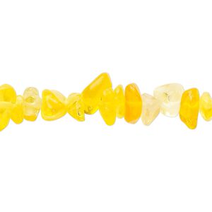 Bead, glass, translucent dark orange and yellow, small to extra-large chip. Sold per 30-inch strand.