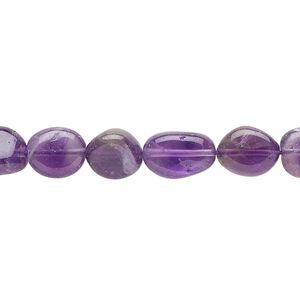 Amethyst 1pkg1, hand-cut flat oval bead natural 15.5-16 inch 7x6mm-11x8mm