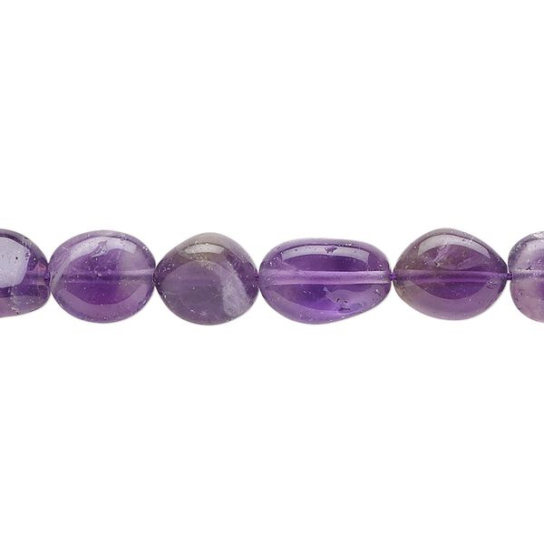 Amethyst 1pkg1, hand-cut flat oval bead natural 15.5-16 inch 7x6mm-11x8mm image number 0