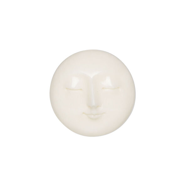 Cabochon, cow bone (bleached), 20mm hand-cut single-sided moon face. Mohs hardness 2-1/2. Sold individually. image number 0
