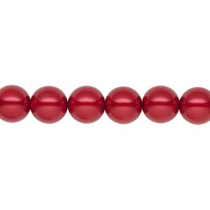 Pearl 100pk red, Preciosa Czech crystal 8mm round
