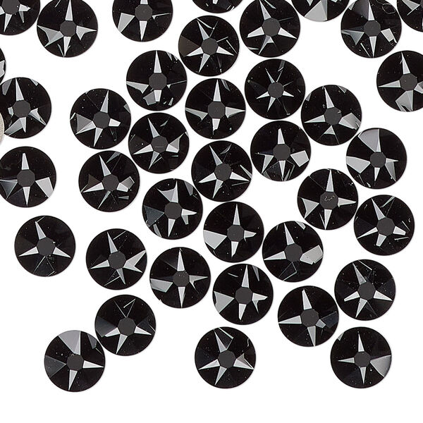 Flat back 288pk jet foil back, Swarovski® 6.32-6.5mm rose round SS30 2088 image number 0