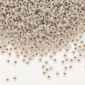 Seed bead, Preciosa Ornela Czech glass, pkg/500g, #11 rocaille, transparent metallic bronze-lined clear, (68106).