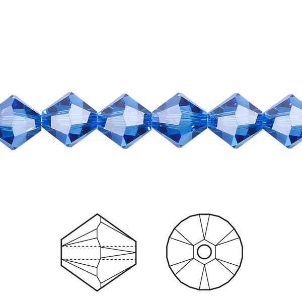 Bead 12pk sapphire, Crystal Passions® 8mm bicone 5328 image number 0